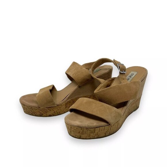 Steve Madden Shoes - Steve Madden Hoda Woman's Brown Platform Wedge Slingback Sandal Size 8.5 M